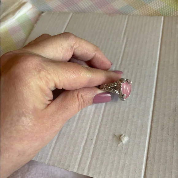 Judith Ripka Pink Heart Silver Ring - Picture 5 of 5